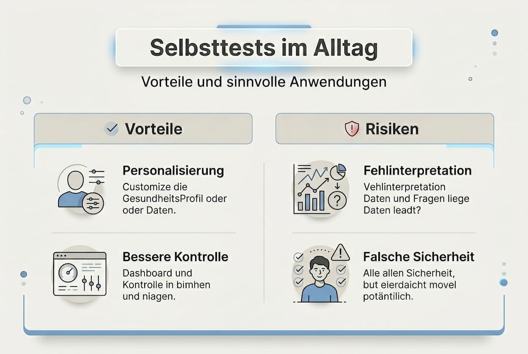 Grafik: Vorteile und mögliche Risiken von Selbsttests im Überblick