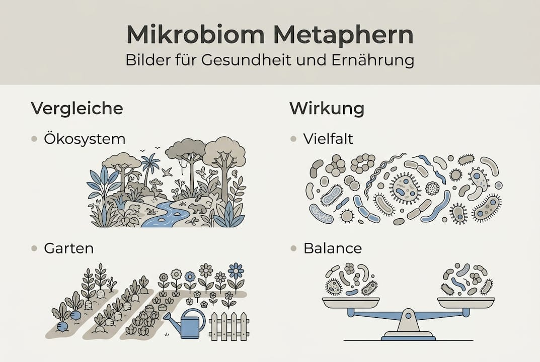 Overview graphic: Important metaphors and terms related to the microbiome