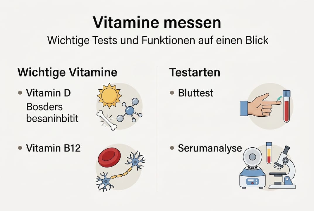 Infografik: Alles Wichtige zu Vitaminanalysen und Testverfahren auf einen Blick