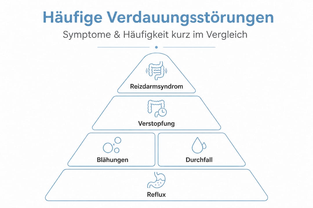 Grafische Übersicht: Die wichtigsten Verdauungsbeschwerden im Überblick