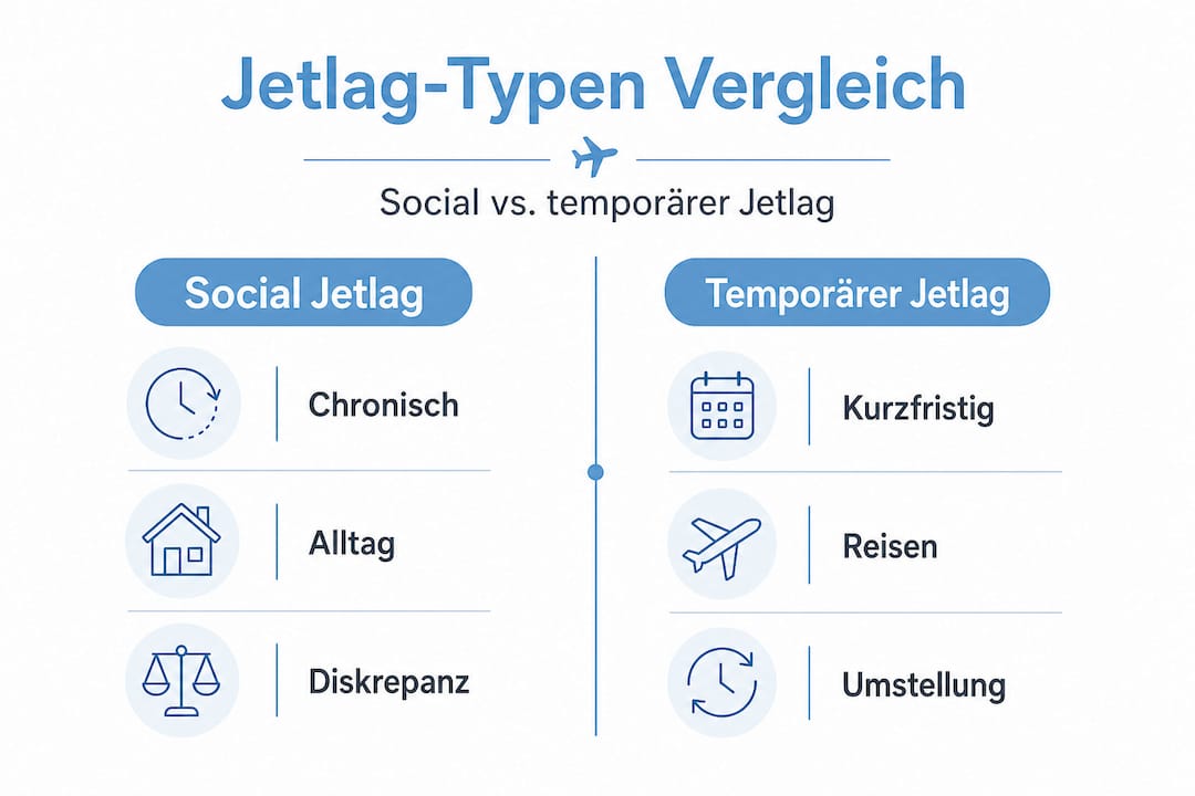 Infográfico: Jetlag social e jetlag clássico em comparação direta