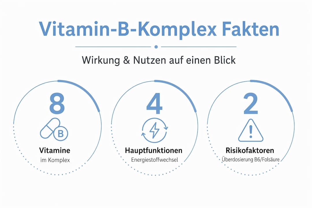 Infografik: Die wichtigsten Fakten zum Vitamin-B-Komplex auf einen Blick