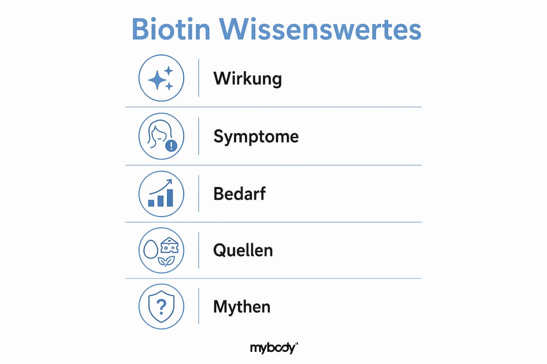 Übersicht: Was Biotin bewirkt, welche Anzeichen auf einen Mangel hindeuten, wie hoch der Tagesbedarf ist, wo Biotin in der Ernährung steckt und welche Irrtümer rund um das Vitamin kursieren.