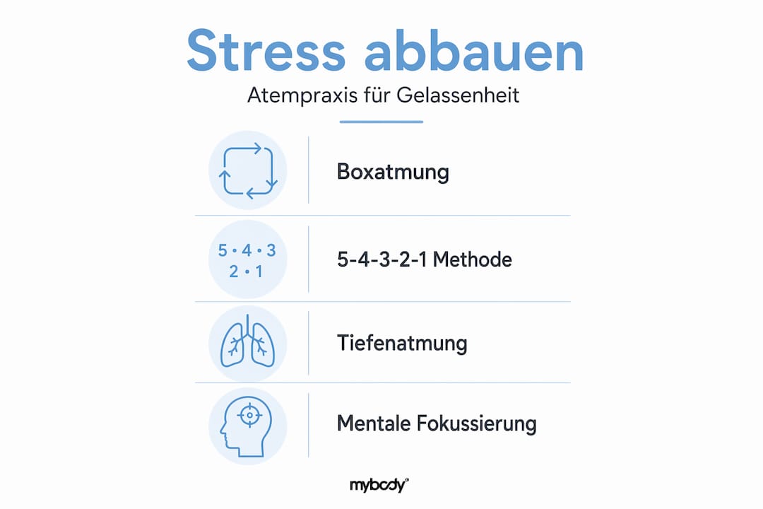 Infografik: Mit gezielten Atemübungen Stress abbauen
