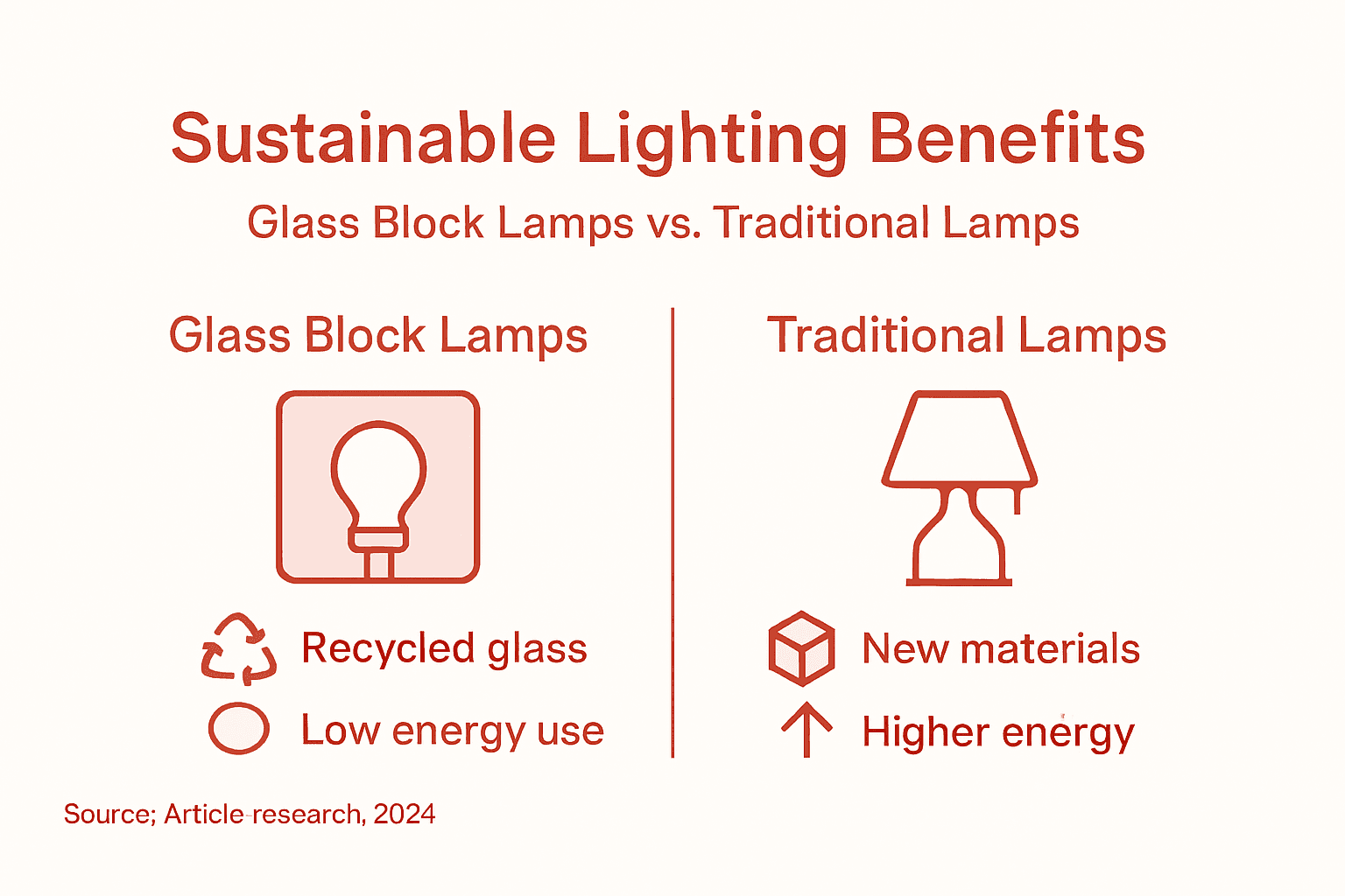 Infographic comparing sustainability of lamp types