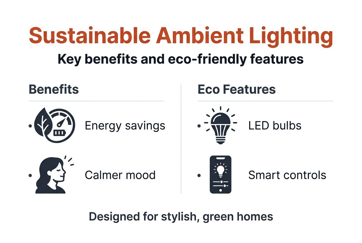 Infographic sustainable ambient lighting eco features