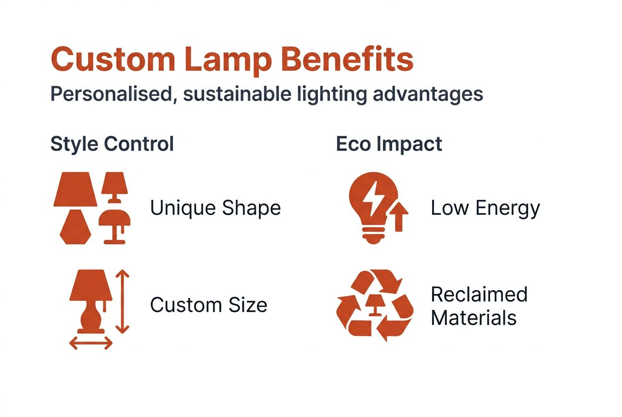 Infographic showing custom lamp benefits overview