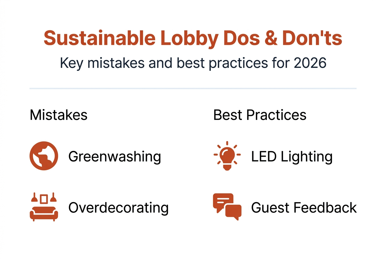 Infographic on sustainable lobby mistakes and best practices