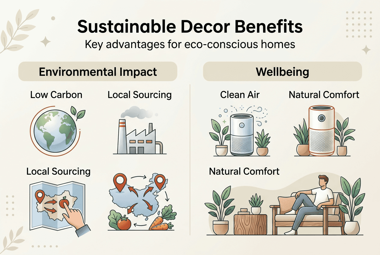 Infographic shows sustainable decor benefits