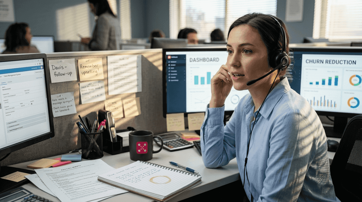 Agent handling customer service call data