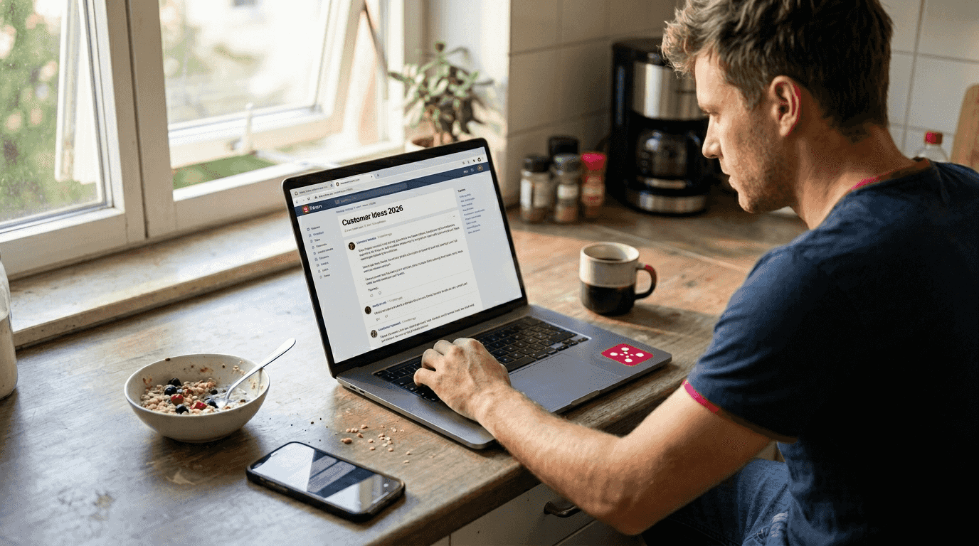 Person engaging in online customer community