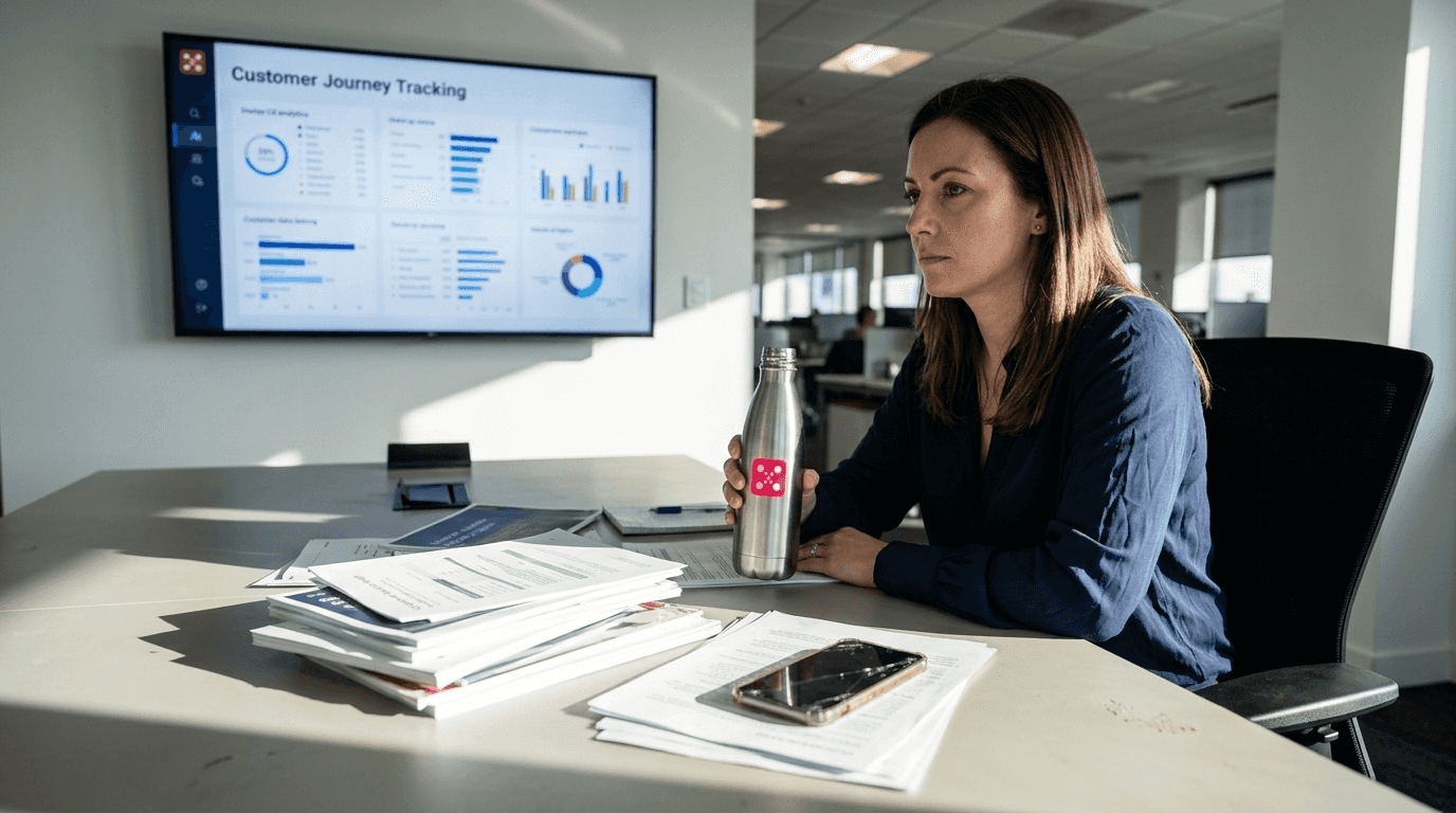 Manager monitors AI-driven CX journey analytics