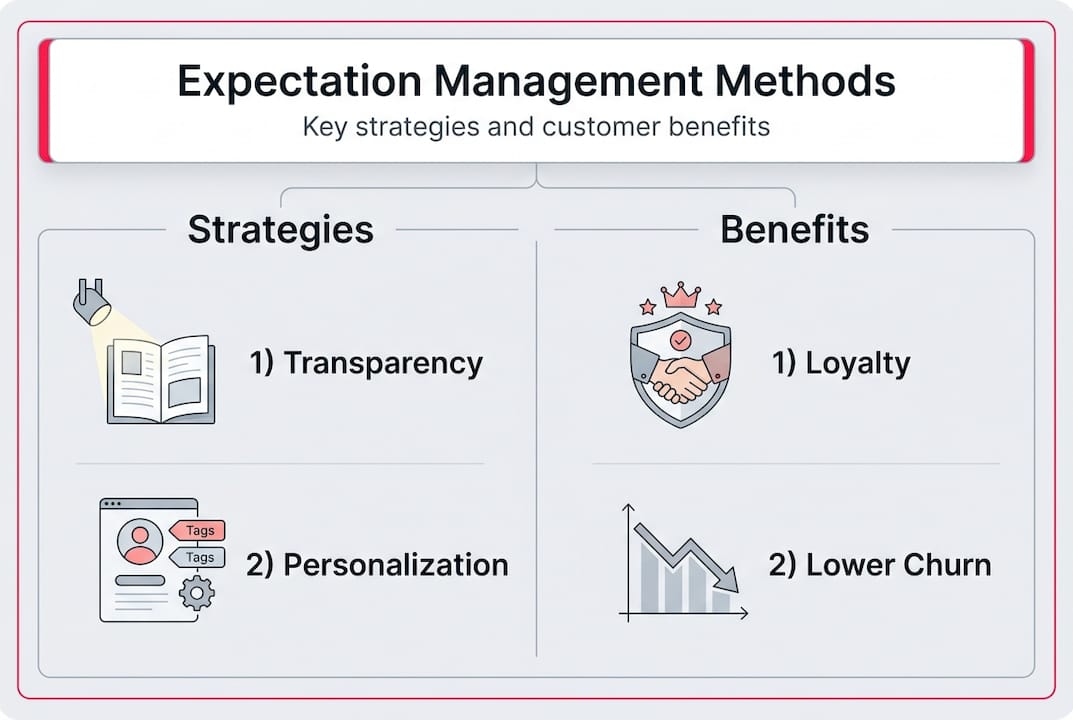 Infographic of strategies and benefits for expectation management