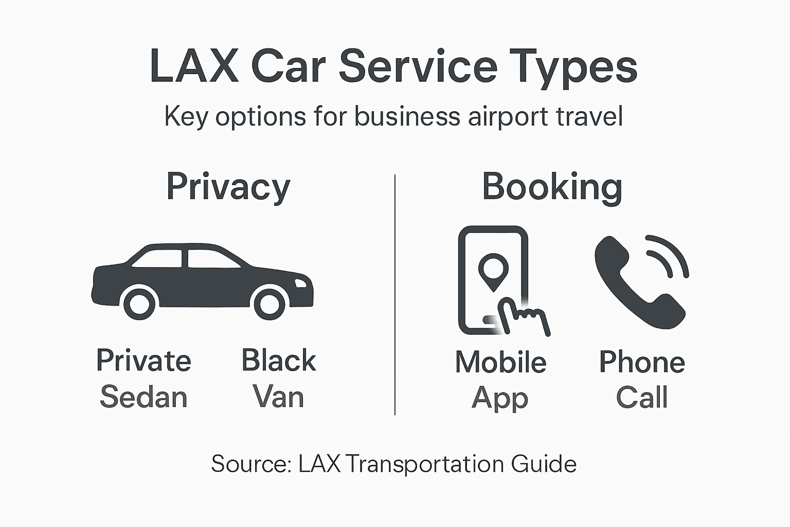 Infographic showing types of LAX car services