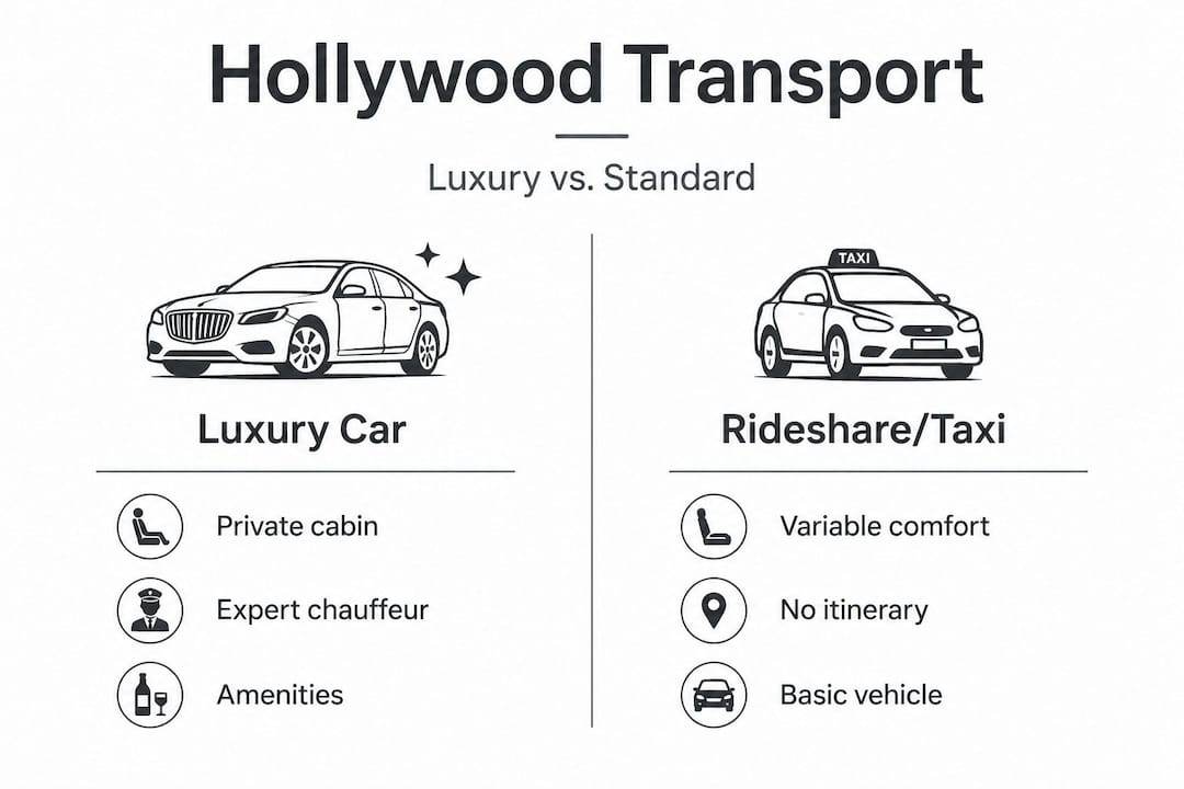 Infographic contrasting luxury car vs. standard options
