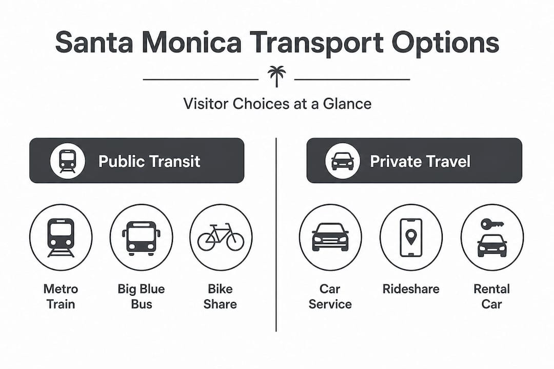 Infographic comparing Santa Monica transportation options