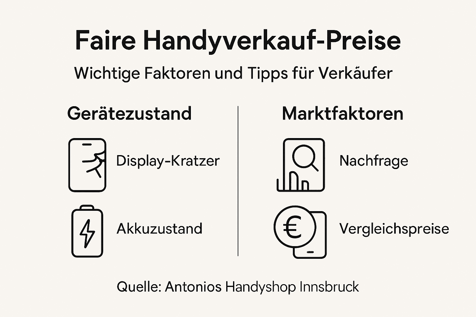 Infografik: Faktoren für fairen Handyverkauf