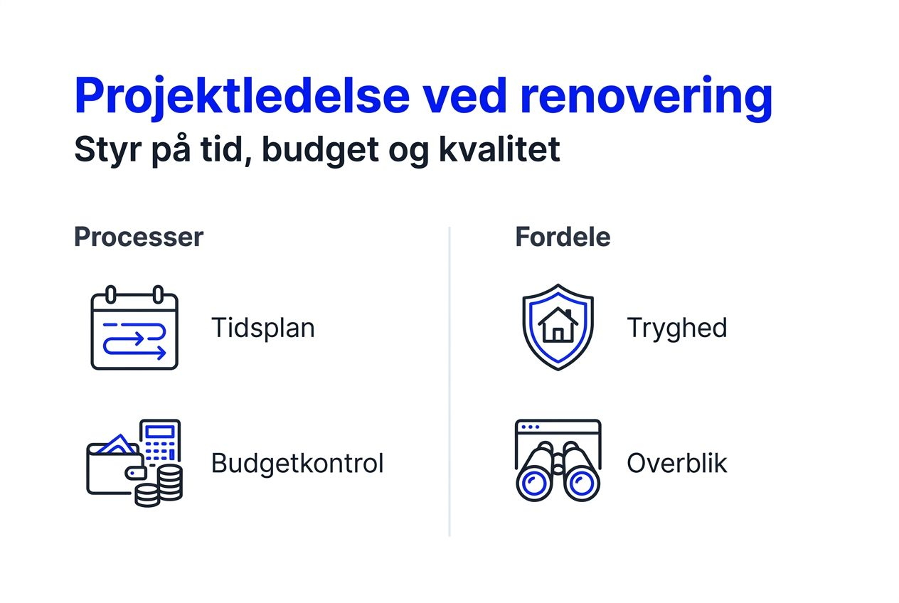 Grafik: Overblik over projektledelse og de vigtigste gevinster