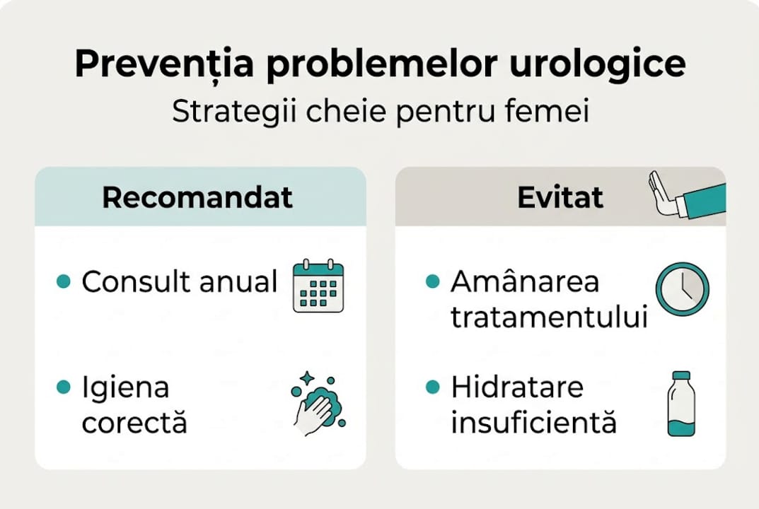 Infografic: Cum poți preveni afecțiunile urologice la femei
