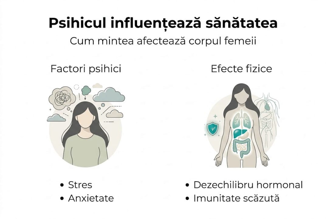 Infografic: Cum ne influențează starea psihică sănătatea organismului