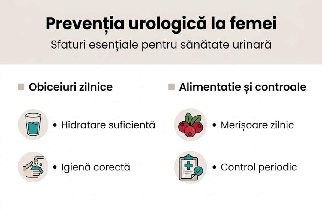 Infografic: Cum să ai grijă de sănătatea urinară – recomandări și obiceiuri pentru femei