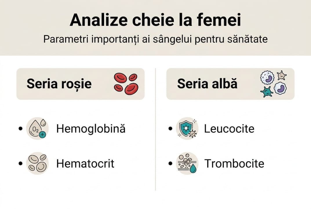 Infografic: valorile-cheie ale analizelor de sânge la femei