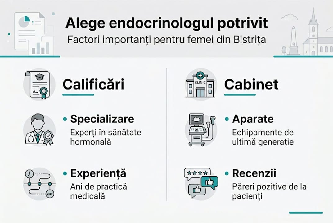 Infografic: Ce criterii contează atunci când alegi un endocrinolog potrivit pentru femei
