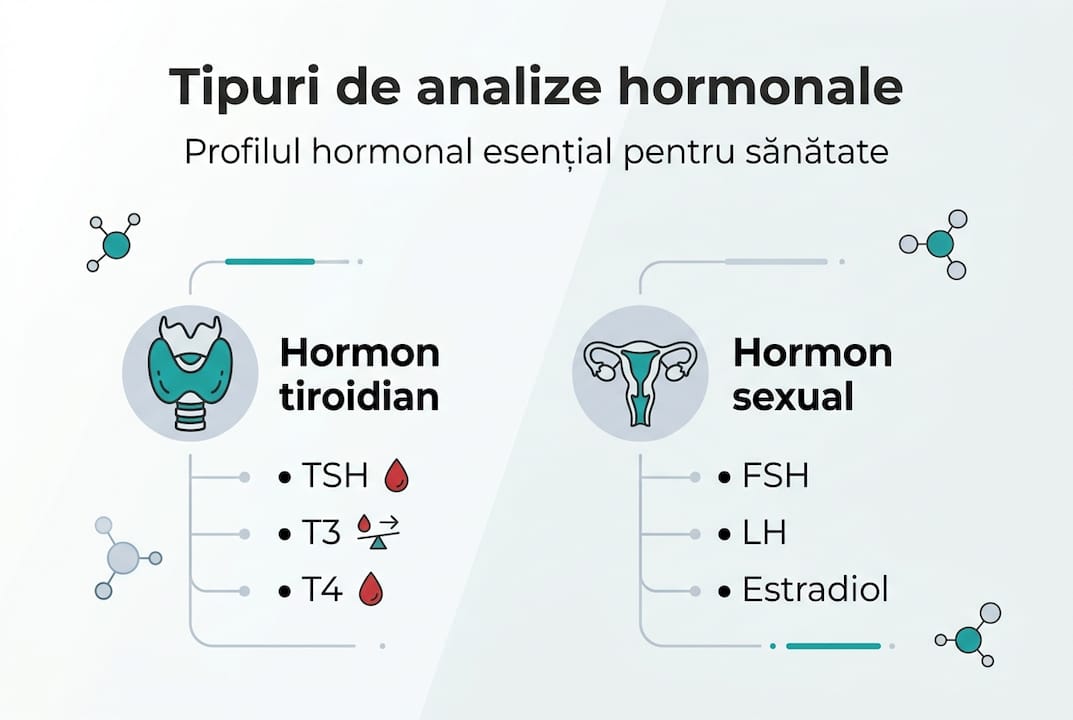 Infografic: cele mai importante analize hormonale recomandate femeilor