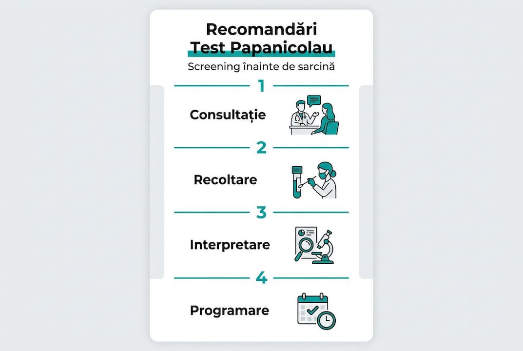 Pașii esențiali pentru recomandarea testului Papanicolau