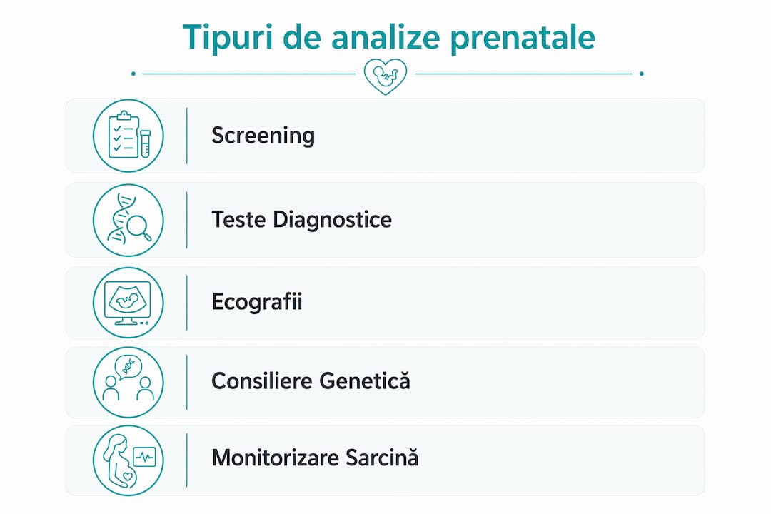 Infografic: etapele principale ale analizelor prenatale, prezentate pas cu pas