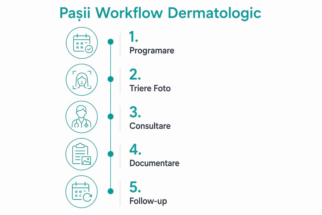 Infografic: etapele esențiale ale procesului dermatologic