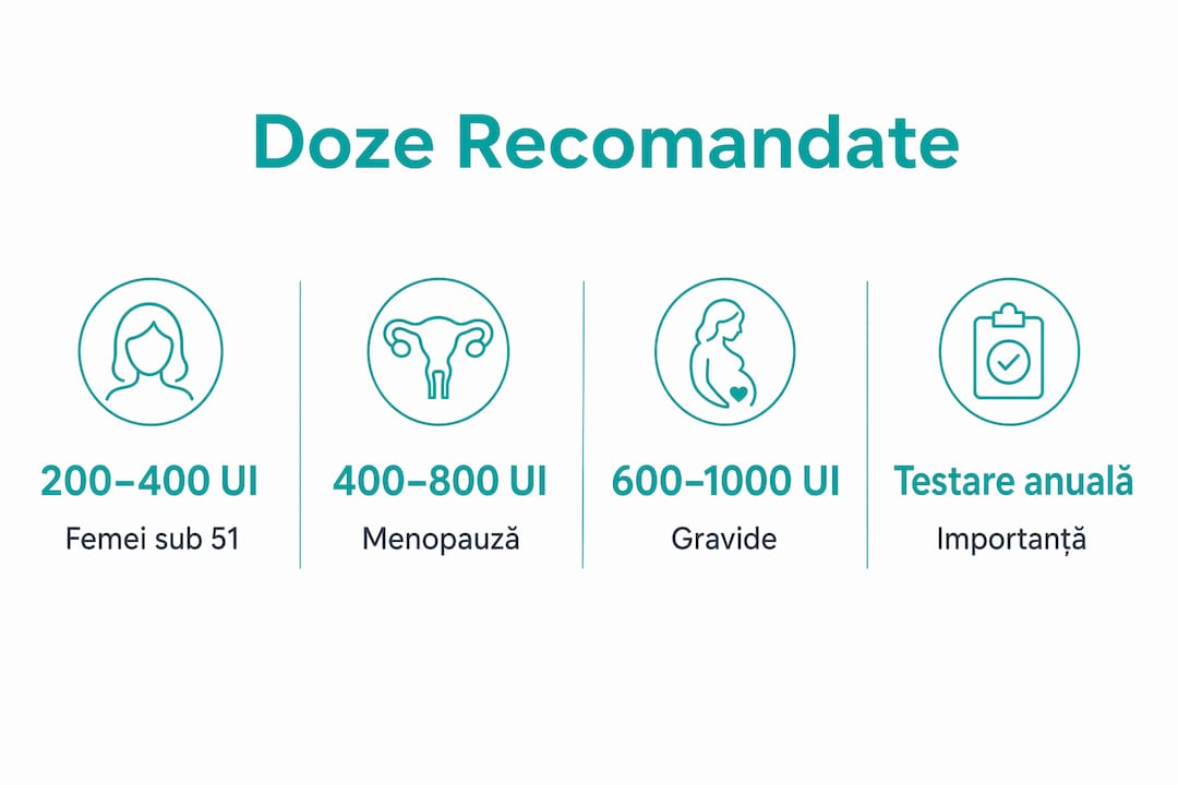 Infografic: câtă vitamina D este recomandată femeilor, în funcție de vârstă și necesități