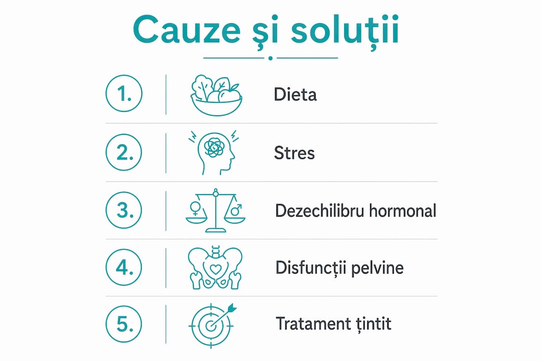 Infografic: care sunt principalele cauze ale constipației cronice și ce poți face, pas cu pas, ca să o previi sau să o tratezi