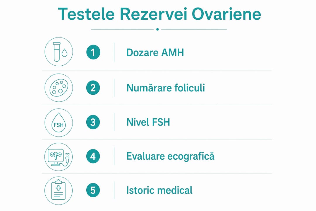 Infografic: etapele principale ale evaluării rezervei ovariene