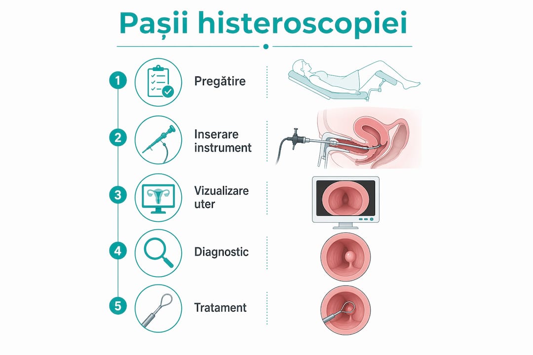 Ghid vizual cu etapele histeroscopiei