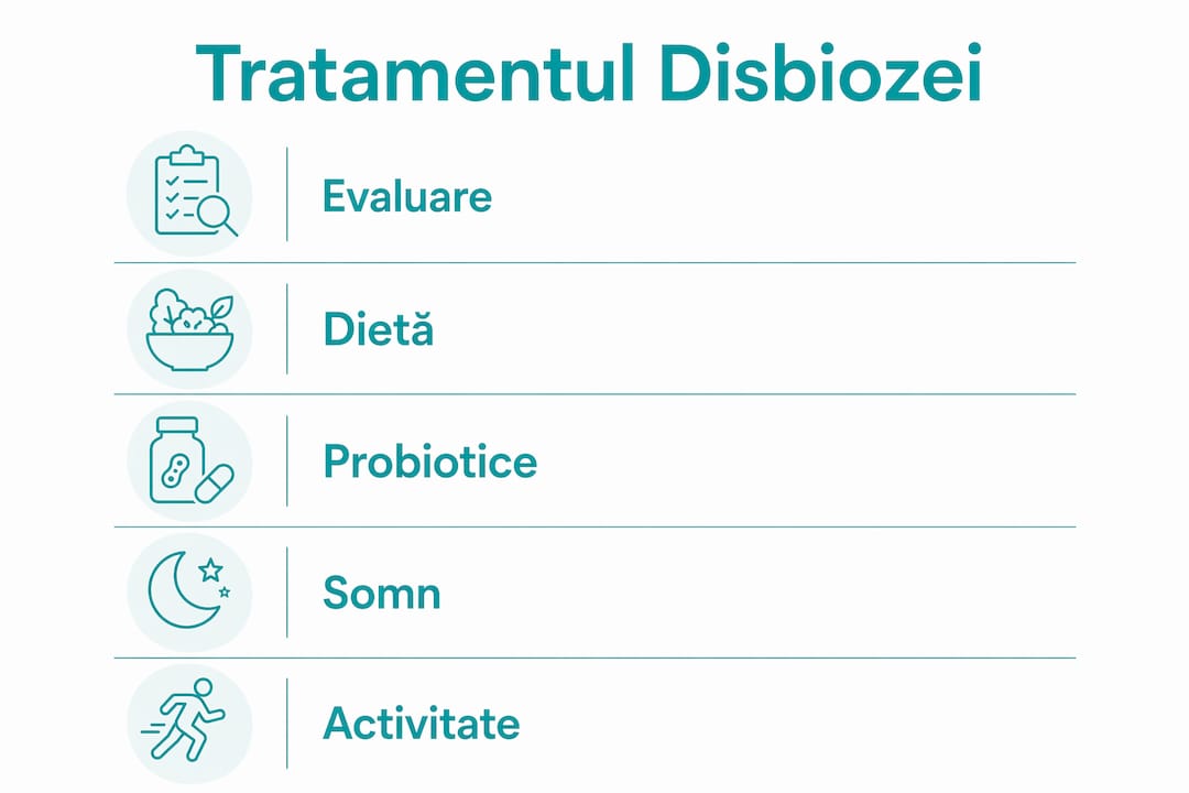Infografic: Cum să tratezi disbioza intestinală pas cu pas