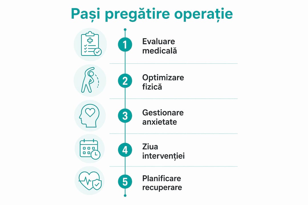 Infografic: pașii esențiali pentru pregătirea unei intervenții chirurgicale