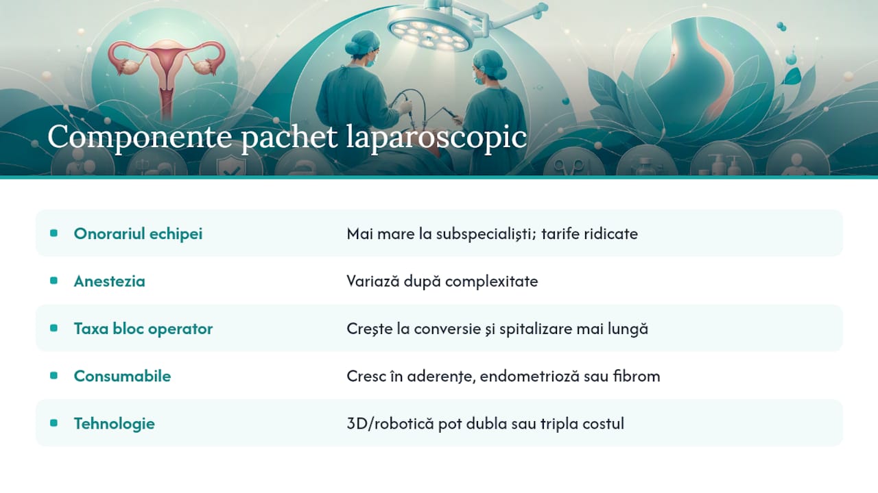 Cum se descompun costurile unei operații laparoscopice