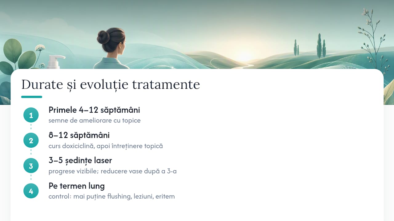 Cronologia tratamentului pentru rozacee și rezultatele așteptate