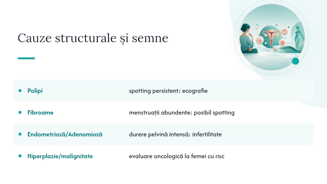 Cauze structurale ale sângerărilor între menstruații