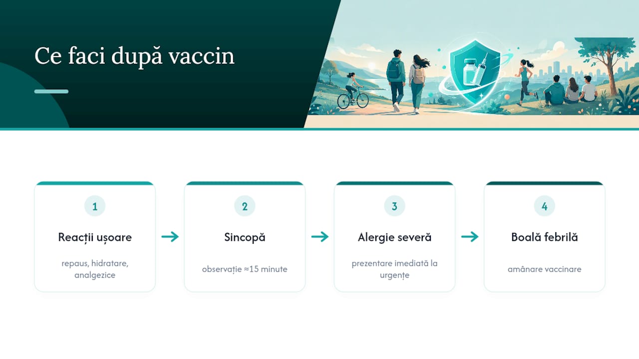 Reacții post-vaccinare și recomandări