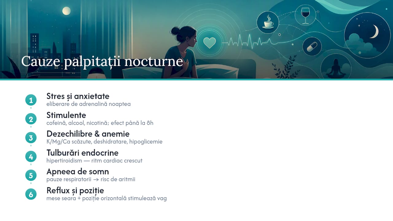 Șase tipuri de cauze ale palpitațiilor nocturne