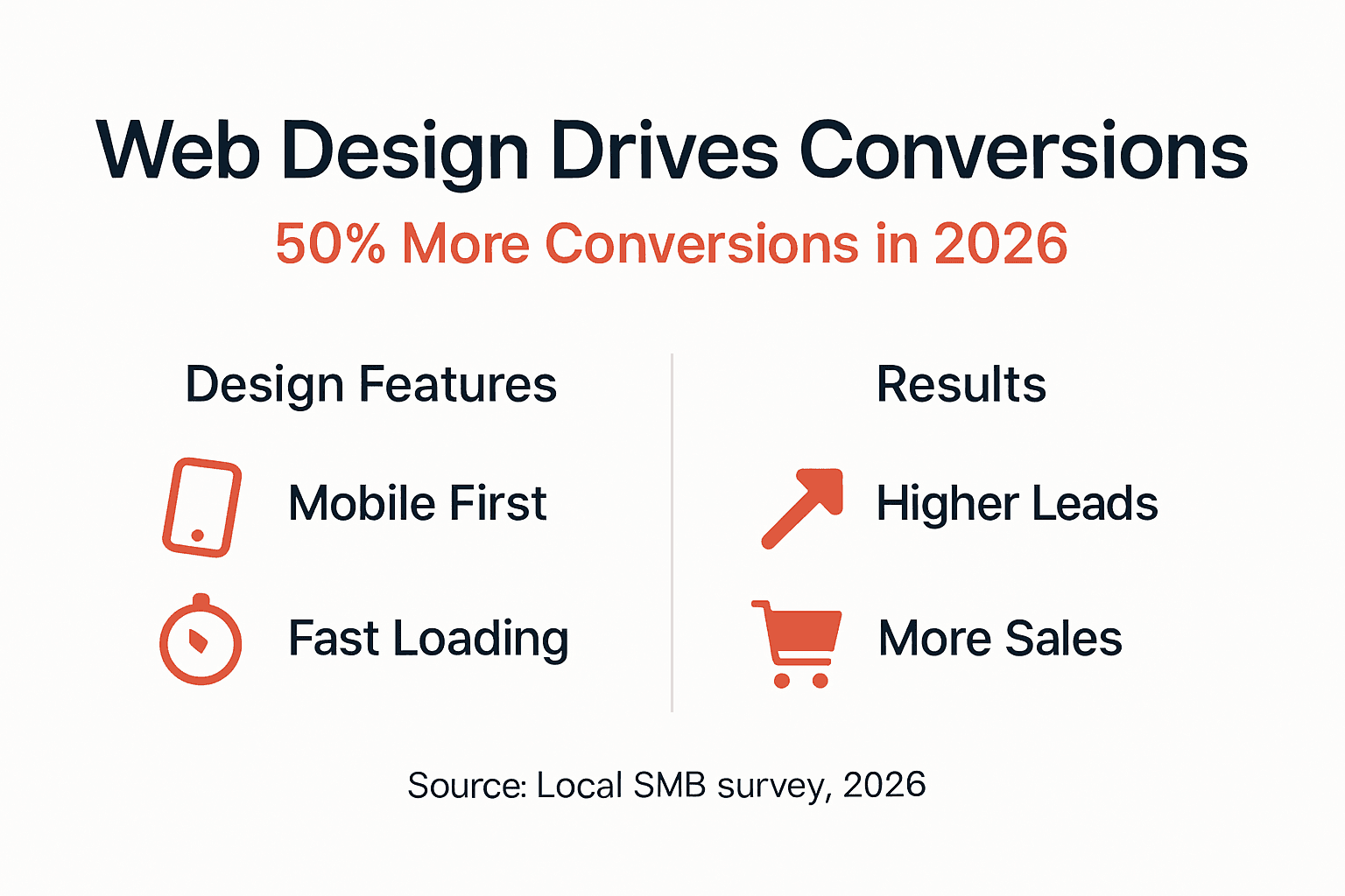 Infographic of web design conversion key points