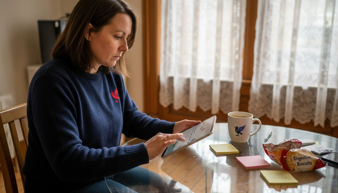 Woman checking Liverpool local map search result