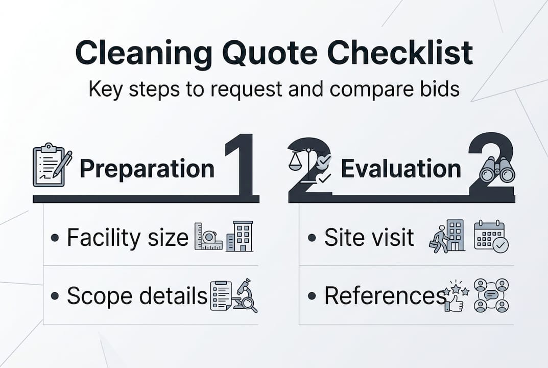 Infographic of cleaning quote request steps