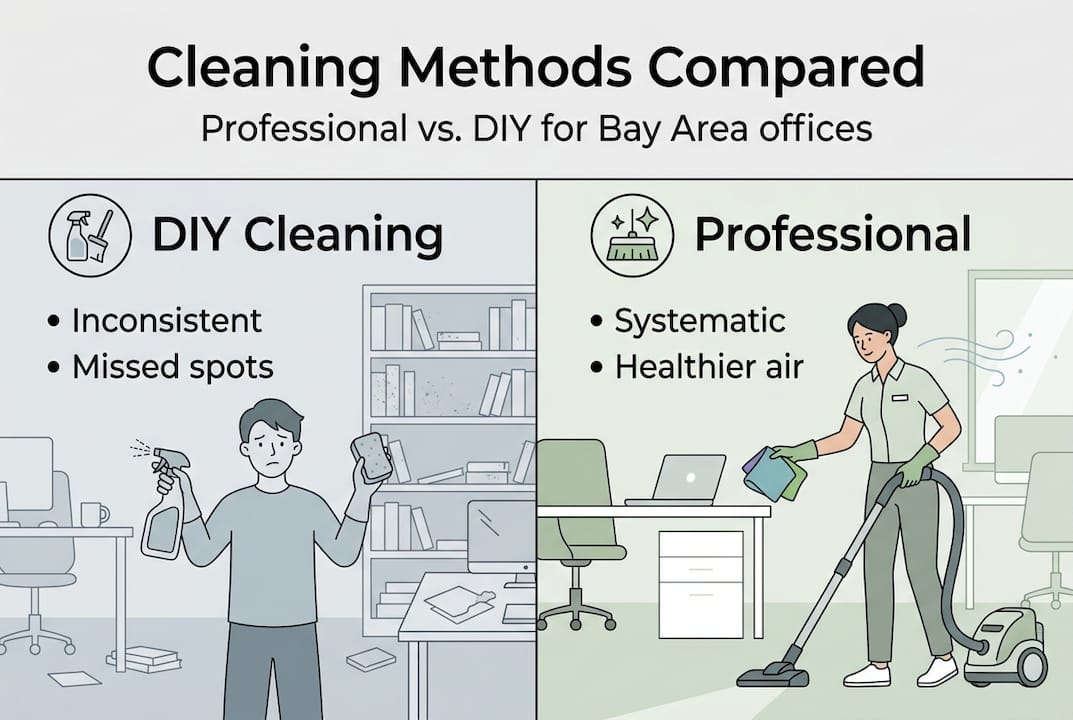 Infographic comparing DIY and professional cleaning