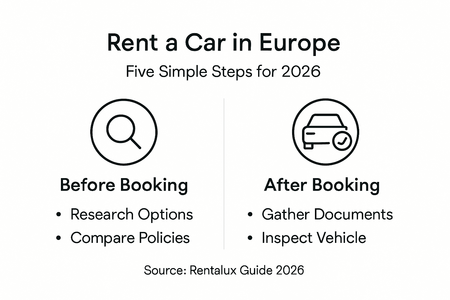 Infographic explains five steps to rent car Europe