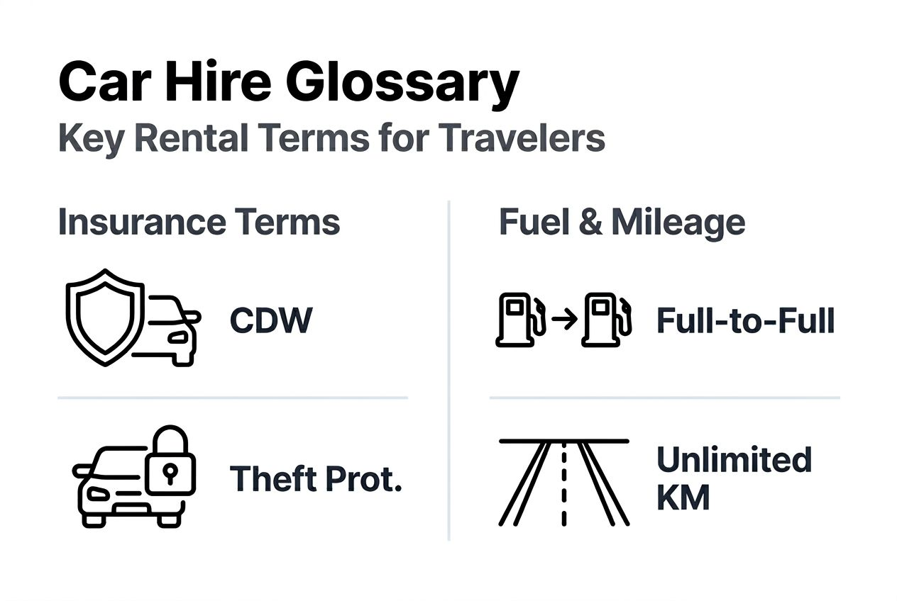Infographic of car rental key terms and policies