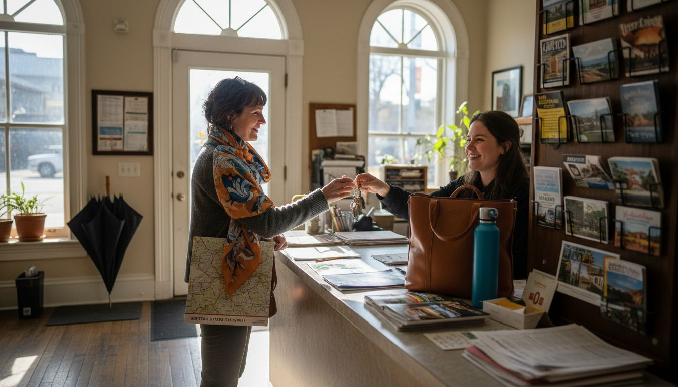 Customer switches rental cars at service desk