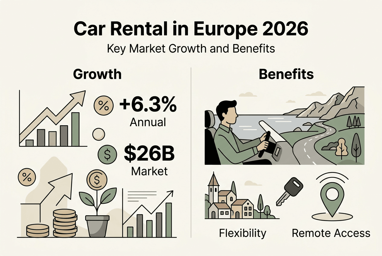 Infographic European car rental growth and benefits